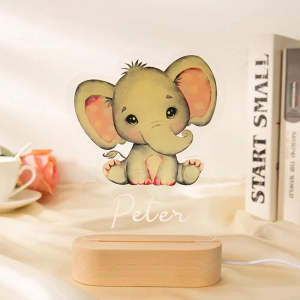 Personalized Children Animal Night Light Custom Name Acrylic Lamp Baby Kids Bedroom Decoration Neonate Birthday Christmas Gift - Image 4