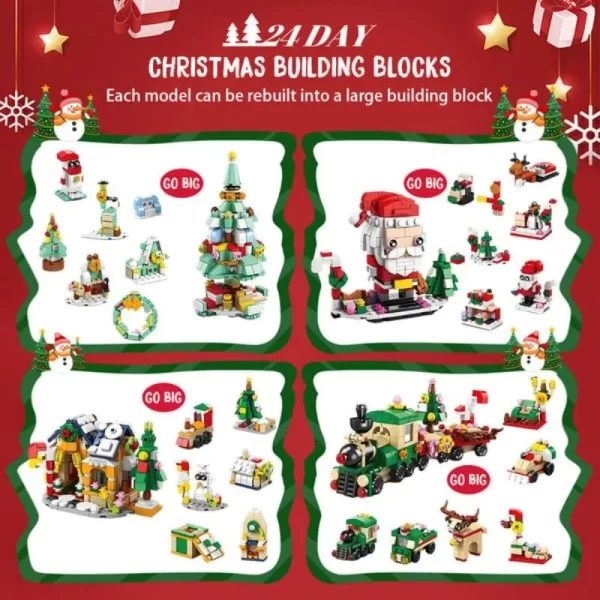 2024 Christmas Advent Calendar 24 Days Countdown Surprise Blind Box Building Blocks Puzzle Assembly Toys For Kids Adult Gifts - Image 5