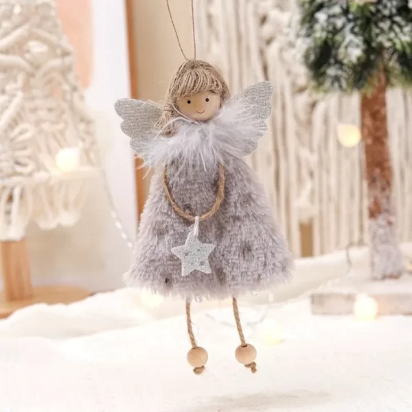 Cute Navidad Plush Angel Girls Pendant Ornaments Christmas Decoration for Home Kids Gifts Christmas Tree Decorations 2024 New - Image 4