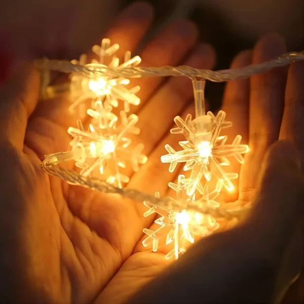 10/20/80Leds Snowflake String Garland Fairy Lights USB/Battery Powered Christmas Tree Holiday New Year Bedroom Decoration Lamps - Image 2