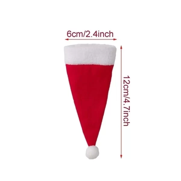 Merry Christmas Decoration 2023 Christmas Tableware Bag Holder Christmas Hat Fork Knife Cutlery Bag Christmas Ornament Decor - Image 6