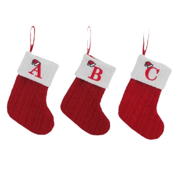 Christmas Alphabet Knitting Socks Christmas Tree Ornaments Christmas Decorations For Home 2024 Noel New Year 2025 Xmas Gift - Image 4