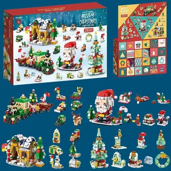 2024 Christmas Series Building Blocks Gift Box For Kids 24days Christmas Advent Calendar Diy Nutcracker Santa Claus Bricks Model - Image 3