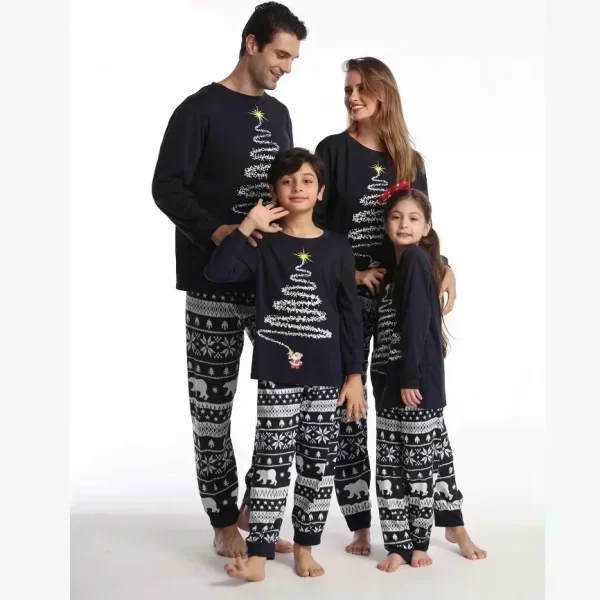 2024 New Family Christmas Outfits Mom Dad Kids Matching Pajamas Set Baby Dog Romper Soft Loose Clothing Sets Sleepwear Xmas Look - Image 4