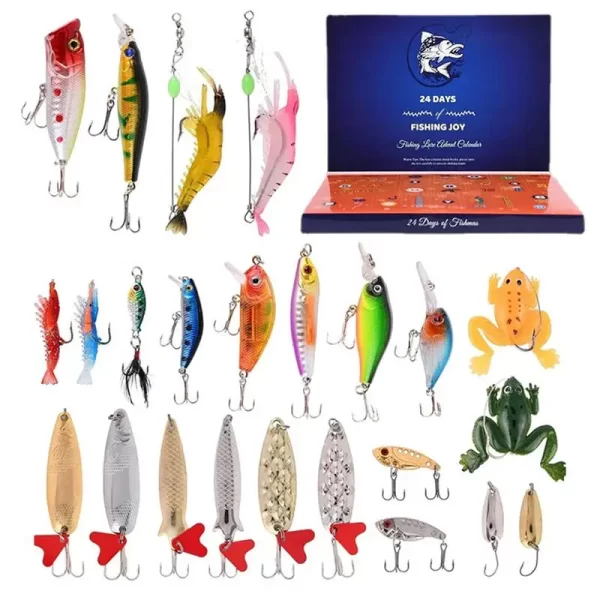 2024 Fishing Tackle Advent Calendar 24 day Christmas Advent Calendar Fishing Tackle Box Creative Christmas Gifts Countdown - Image 2