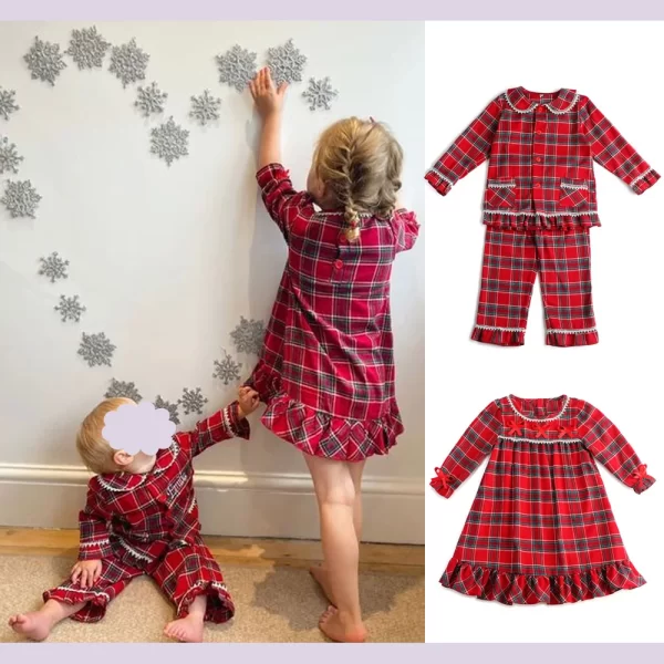 Christmas Cotton Carnival Mother Kids Ruffle Boys And Girl Baby Clothes Pajamas Sets Sibling Family Matching Pyjamas Sets - Image 4