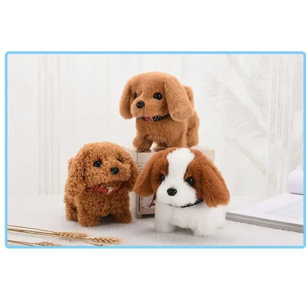 Xmas Gift 18CM Simulation Puppy Interactive Wagging Plush Toys Brown White Grey Cute Dog Robot For Kids - Image 3