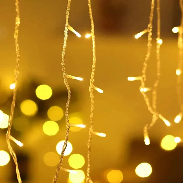 3.5-40M LED Icicle String Lights Christmas Curtain Fairy Lights Garland Remote Outdoor For New Year Wedding Street Holiday Decor - Image 5