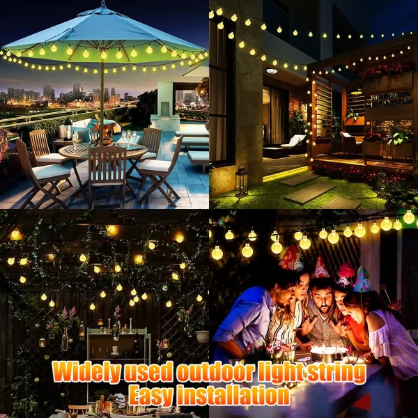 Solar Bubble Ball String Lights LED Outdoor Garden Decoration Light 8 Modes Waterproof Christmas Lights Patio Holiday Party - Image 4