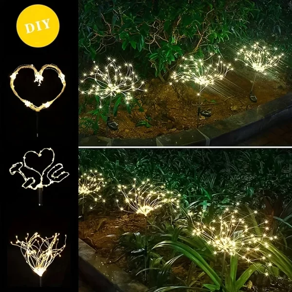 Solar Firework Lights Outdoor IP65 Waterproof Solar 8 Lighting Modes Fairy String Light Christmas Lighting Garden Decoration - Image 3