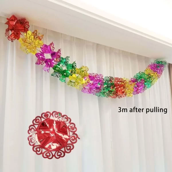 2/4/8Pcs Metalic Foil Garlands Ceiling Hanging Christmas Ornaments Garland Xmas Party Decor Home Decoration Party Supplies - Image 3