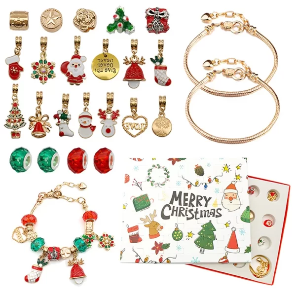 24 Countdown Calendar Advent Surprise Blind Box Set Christmas Charms Bracelet Set DIY Creative Ornaments Christmas Child Gifts - Image 3