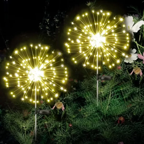 150/120/90 Solar LED Firework Light Outdoor Waterproof Garden Solar Garland Christmas Decoration Party Wedding New Year's Decor