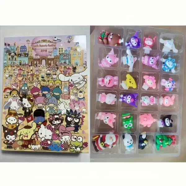 Miniso Sanrio Christmas Advent Calendar Anime Figure Models Juguetes Advent Surprise Toys For Children 2024 Navidad Gift - Image 5