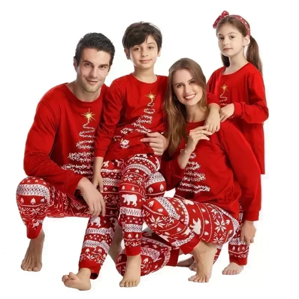 2024 New Family Christmas Outfits Mom Dad Kids Matching Pajamas Set Baby Dog Romper Soft Loose Clothing Sets Sleepwear Xmas Look