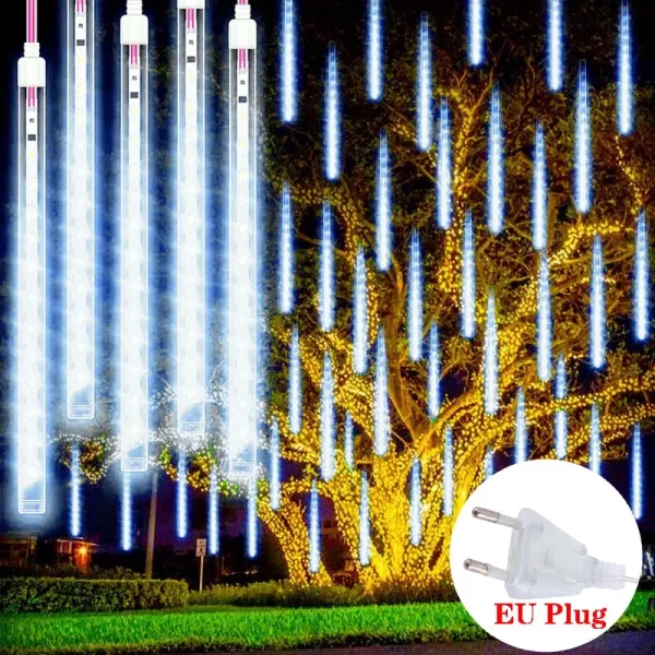 8 Tubes Meteor Shower Rain Led String Lights Wedding Garland Christmas Tree Decorations for Outdoor New Year Fairy Garden Lights - Image 4