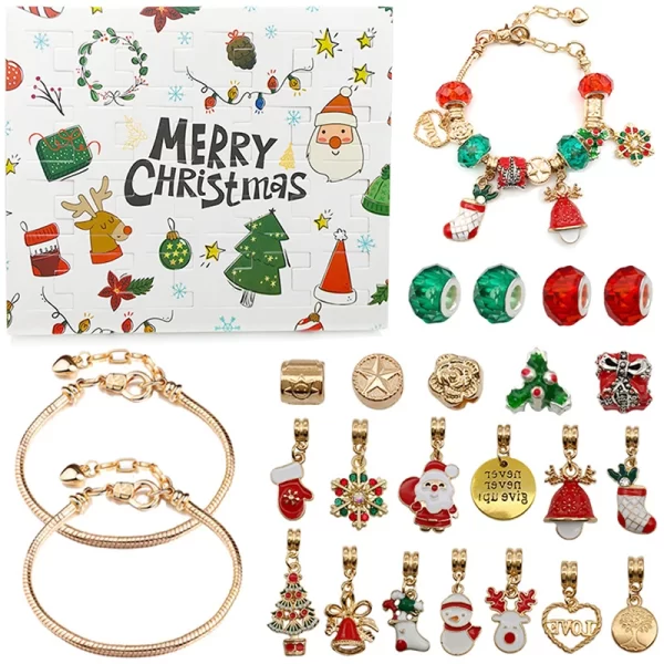 24 Countdown Calendar Advent Surprise Blind Box Set Christmas Charms Bracelet Set DIY Creative Ornaments Christmas Child Gifts - Image 4