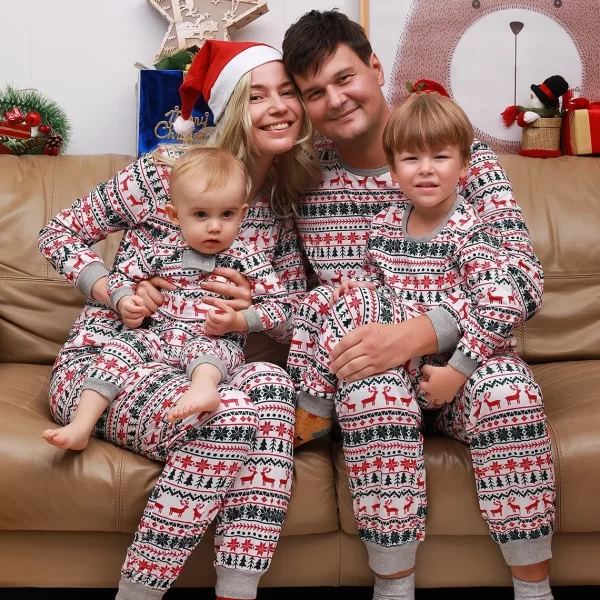 Merry Christmas Pajamas Family Matching Set Mother Father Kids Clothes Family Look Outfit Baby Girl Rompers Sleepwear Pyjamas - Image 4