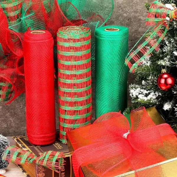 Christmas Crystal Gauze Ribbons 2024 Christmas Tree Decorations for Home Door Wreaths Navidad Noel Gifts Happy New Year 2025 - Image 4