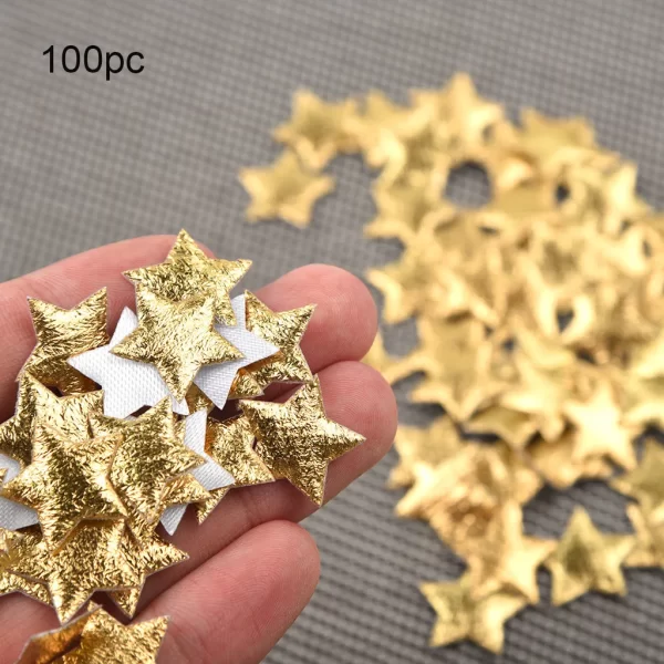 100pc Gold Silver Cloth Christmas Five-pointed Star Confetti Home Decoration Christmas Tree Ornaments - Image 2