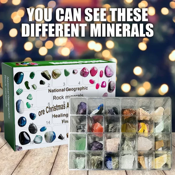 Christmas Advent Calendar Ore Gemstone Collection Count Down to 24 Days Xmas Countdown Calendars Surprise Gifts for Girls Boys - Image 2