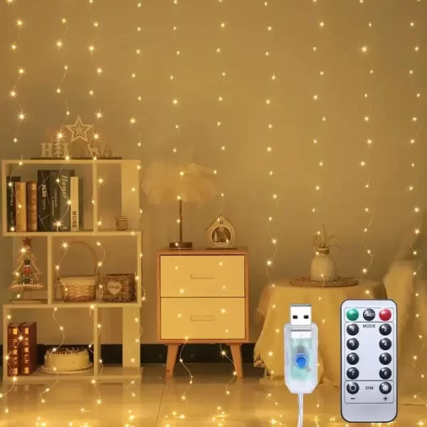 1pc USB 3x3/3*2/3*1 LED Curtain Bedroom Lights Christmas Garland Fairy Light Festoon Wedding Home Bedroom Decoration Lighting - Image 5