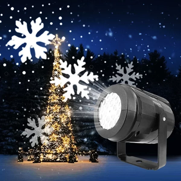 LED USB Snowflake Projector Holiday Lights Christmas Projection Outdoor Lamp Snow Spotlight for New Year Party - Image 2