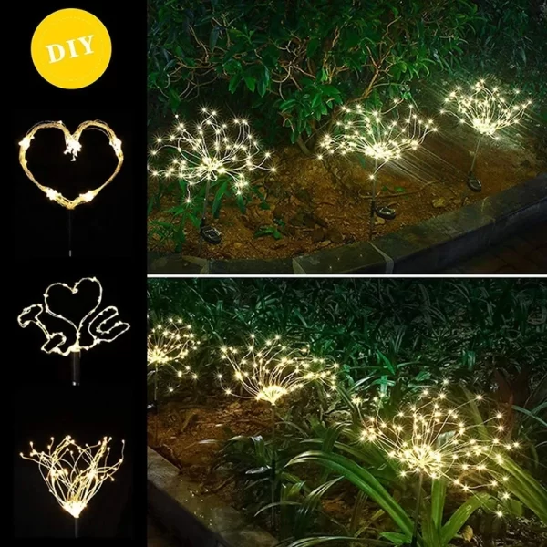 150/120/90 Solar LED Firework Light Outdoor Waterproof Garden Solar Garland Christmas Decoration Party Wedding New Year's Decor - Image 2