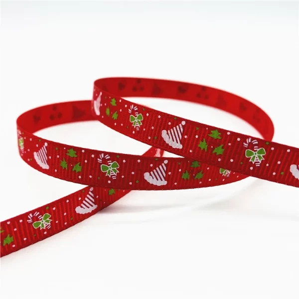 5yards/Lot 10mm Christmas Ribbon Printed Christmas Grosgrain Ribbon For Handmade Design Christmas Decoration DIY Gift Packing - Image 4