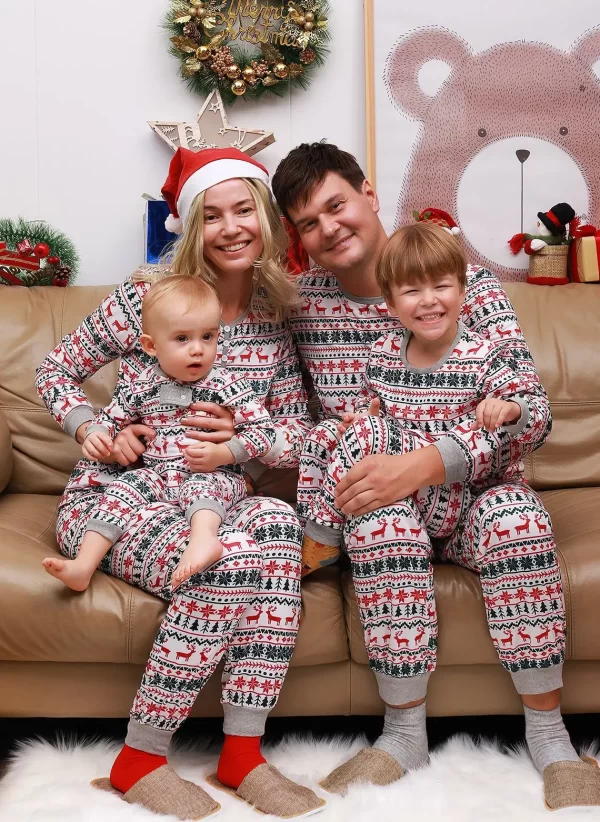 Mother Daughter Father Son Family Look Outfit Baby Girl Rompers Sleepwear Pyjamas 2023 Christmas Family Matching Pajamas - Image 3