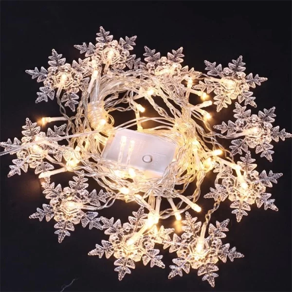 3.2M Christmas Snowflakes LED String Lights Flashing Fairy Curtain Lights Waterproof For Holiday Party Wedding Xmas Decoration - Image 4