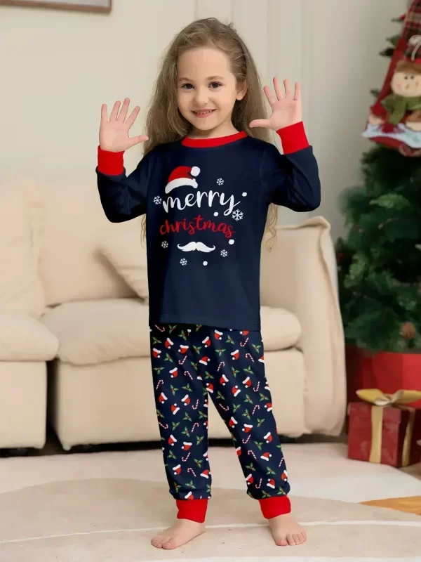 2024 New Merry Christmas Print Pajamas Set Casual Parent-child Matching Clothes Baby Boy Girl Costumes Xmas Gift Family Look Pjs - Image 5