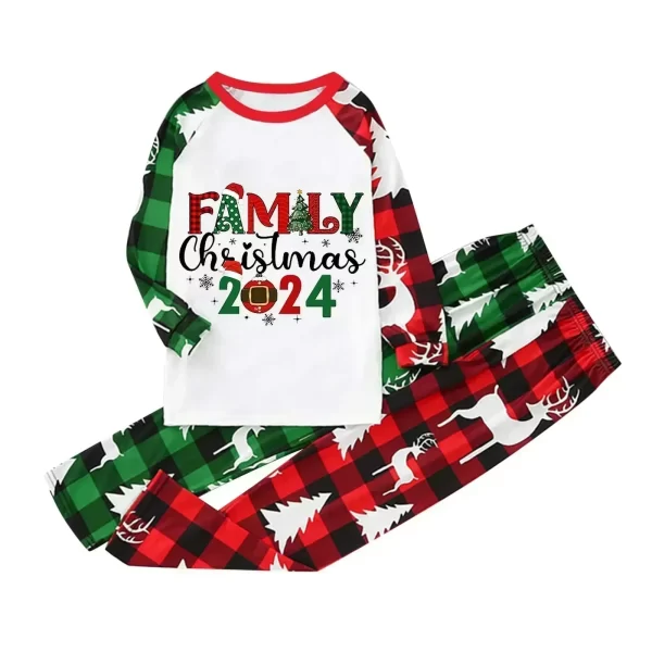 Christmas 2024 Matching Family Outfits Patchwork All Over Print Pajamas Set Mom Dad Kids Sleepwear Baby Romper Xmas Look Pyjamas - Image 4