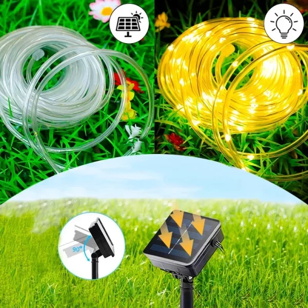 Outdoor Solar Tube Rope Led Light Garden Christmas Decoration Fairy String Light 32m/22M/12M/7M Outdoor Wedding Party Led Lamp - Image 5