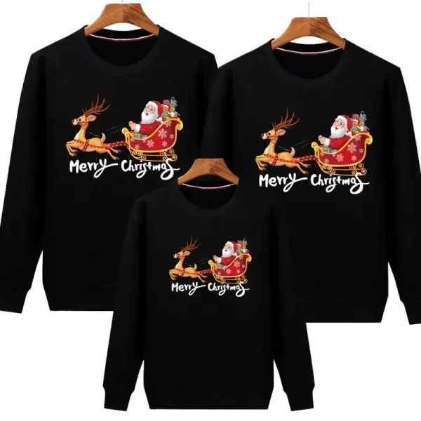 Christmas Pajamas Family Mother Baby Daughter Cotton Matching Clothes Fashion Christmas Sweaters High Quality Sweatshirt Tops - Image 3