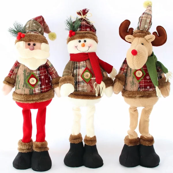 Christmas Santa Snowman-Reindeer Christmas Decoration 2024 Leg Table Mantel Decoration Plush Dolls Christmas Gifts For Kids Baby - Image 5