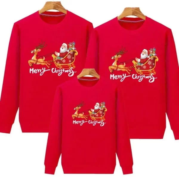 Christmas Pajamas Family Mother Baby Daughter Cotton Matching Clothes Fashion Christmas Sweaters High Quality Sweatshirt Tops