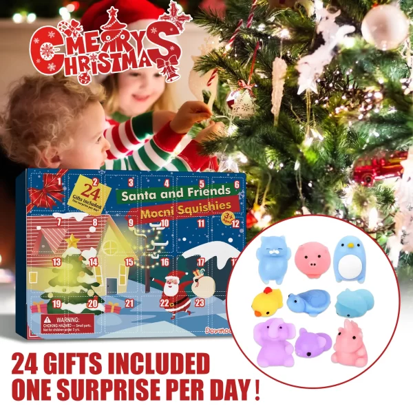 Christmas Advent Calendar 24 Days Countdown Surprise Blind Box Squishy Cute Animals Decompression Toys For Kids Adult Gifts - Image 2