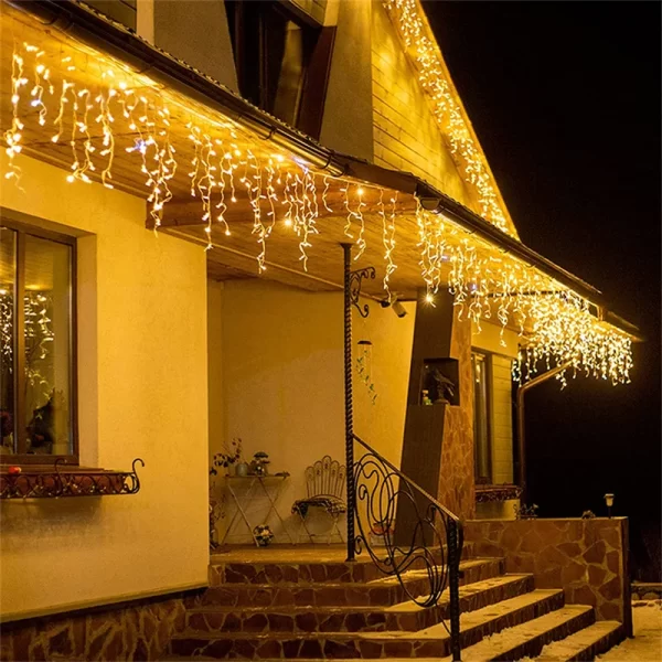 Christmas Lights Waterfall Outdoor Decoration 5M Droop 0.4-0.6m Led Lights Curtain String Lights Party Ggarden Eaves Decoration - Image 6