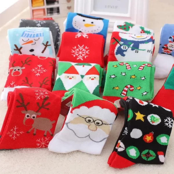 5 Pairs Men/Women Cotton Cartoon Christmas Socks Cute Santa Claus Elk Snow Funny Sock Happy Winter New Year Socks Christmas Gift - Image 4