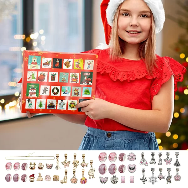 NEW 24 Day Countdown Calendar Advent Surprise Blind Box Set Christmas Bracelet Set DIY Creative Ornaments Christmas girl Gifts