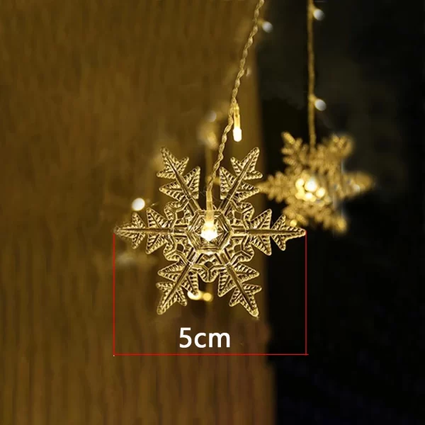 3.5M Christmas Light Led Snowflake Curtain Icicle Fairy String Lights Outdoor Garland For Home Party Garden New Year Decoration - Image 4