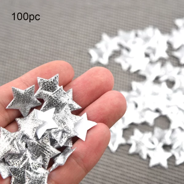 100pc Gold Silver Cloth Christmas Five-pointed Star Confetti Home Decoration Christmas Tree Ornaments