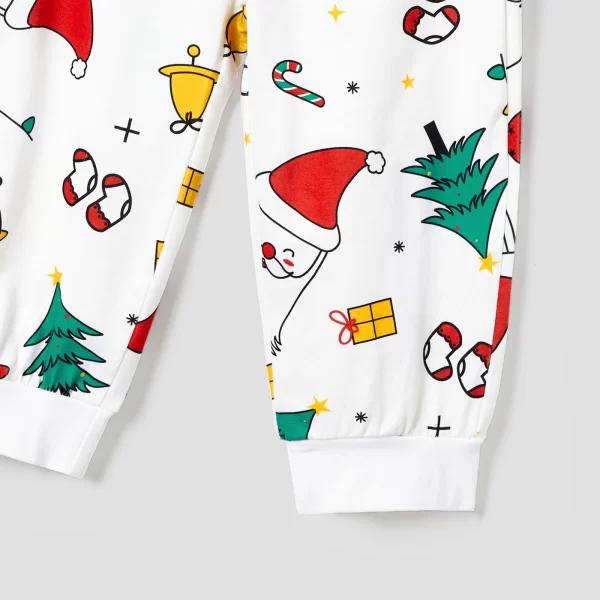 PatPat Christmas Family Matching Colorful Festival Theme Print Long Sleeve Pajamas Sets(Flame resistant) - Image 6