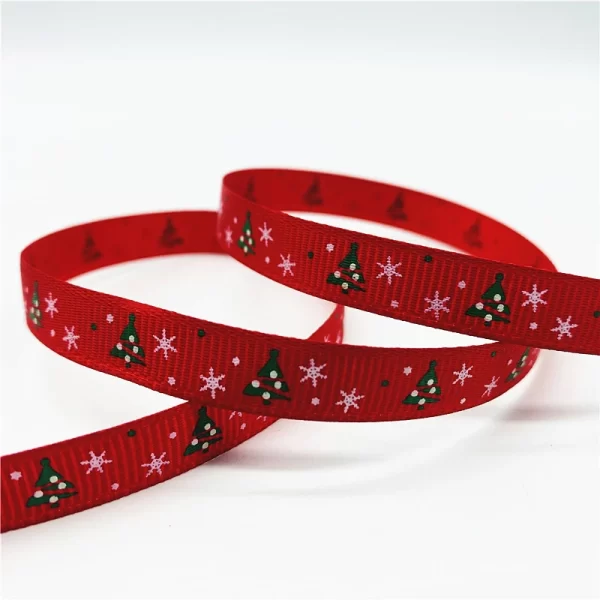 5yards/Lot 10mm Christmas Ribbon Printed Christmas Grosgrain Ribbon For Handmade Design Christmas Decoration DIY Gift Packing - Image 6