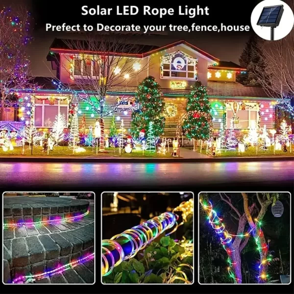 Outdoor Solar Tube Rope Led Light Garden Christmas Decoration Fairy String Light 32m/22M/12M/7M Outdoor Wedding Party Led Lamp - Image 3