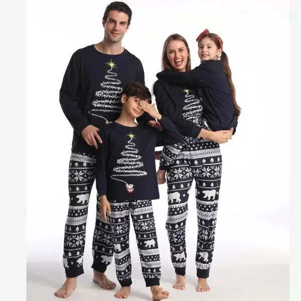 2024 New Family Christmas Outfits Mom Dad Kids Matching Pajamas Set Baby Dog Romper Soft Loose Clothing Sets Sleepwear Xmas Look - Image 5