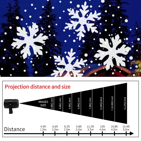 LED USB Snowflake Projector Holiday Lights Christmas Projection Outdoor Lamp Snow Spotlight for New Year Party - Image 3