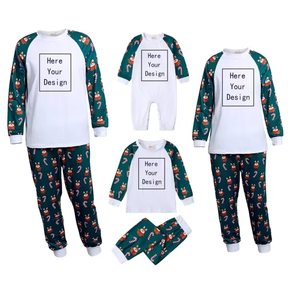 2024 New DIY Add Own Personalized Father Mother Children&Baby Sleepwear Christmas Pajamas Clothes Family Matching Outfits Custom - Image 2