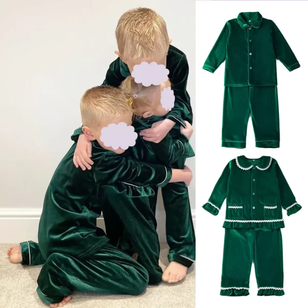 Christmas Cotton Carnival Mother Kids Ruffle Boys And Girl Baby Clothes Pajamas Sets Sibling Family Matching Pyjamas Sets - Image 3